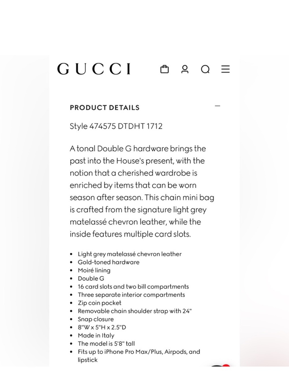 Gucci Marmont Small Matelassé Leather Shoulder Bag in Off-White - Picture 15 of 17